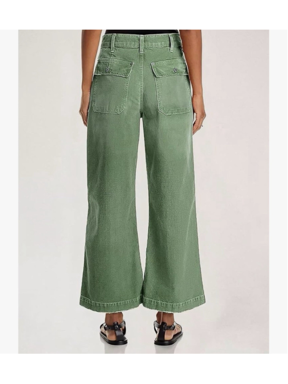 Flamingals Straight Wide Leg Jeans for Women Mid Waisted Casual Raw Hem Denim M - Picture 5 of 6